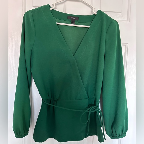 J. Crew Tops - J Crew Peplum Blouse w/ Tie String Size 0/S